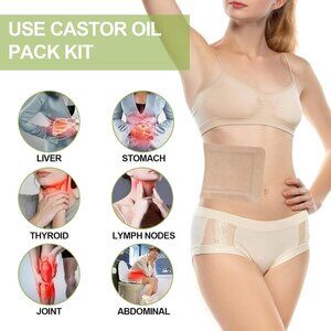 STFOCE 20pcs Castor Oil Pack Wrap Castor Oil Pack Self-Adhesive 7.9"x5.5"